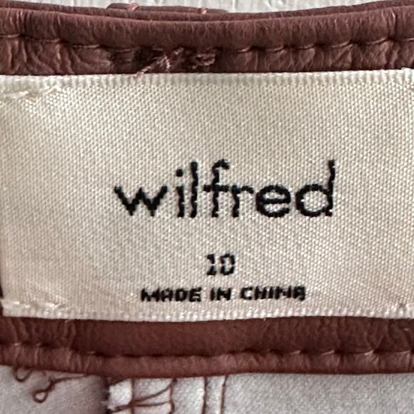 Aritzia Wilfred The Melina Cropped Vegan Leather Pants Cognac Brown - Picture 8 of 9